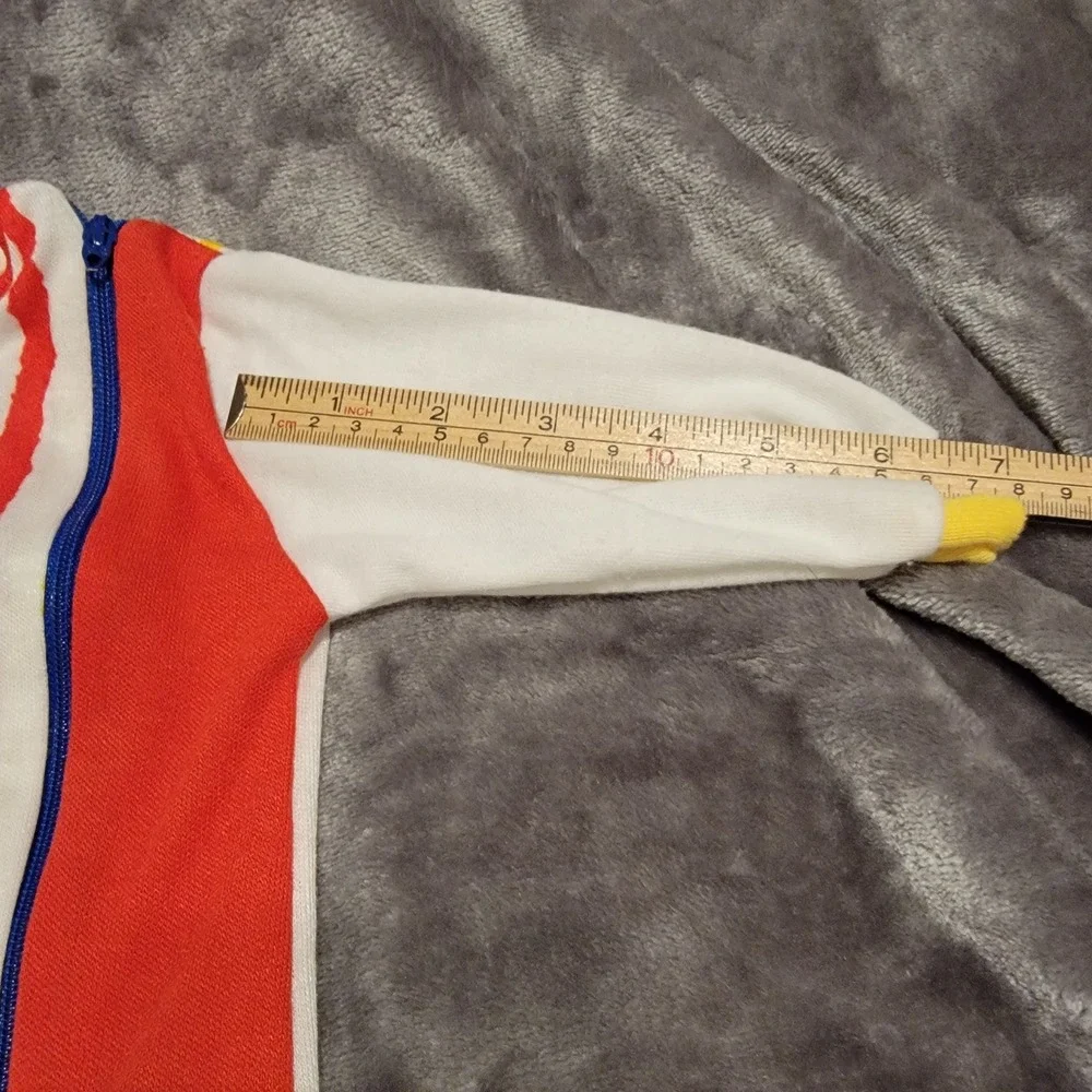 Vintage Circo Footed Sleeper Baby Medium White Colorful Excellent Striped Zip